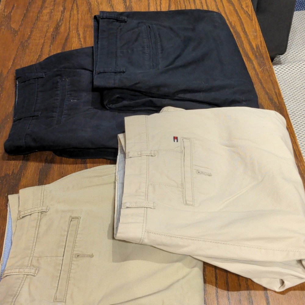 LOT of Men's pants, size 38x30 khaki and black